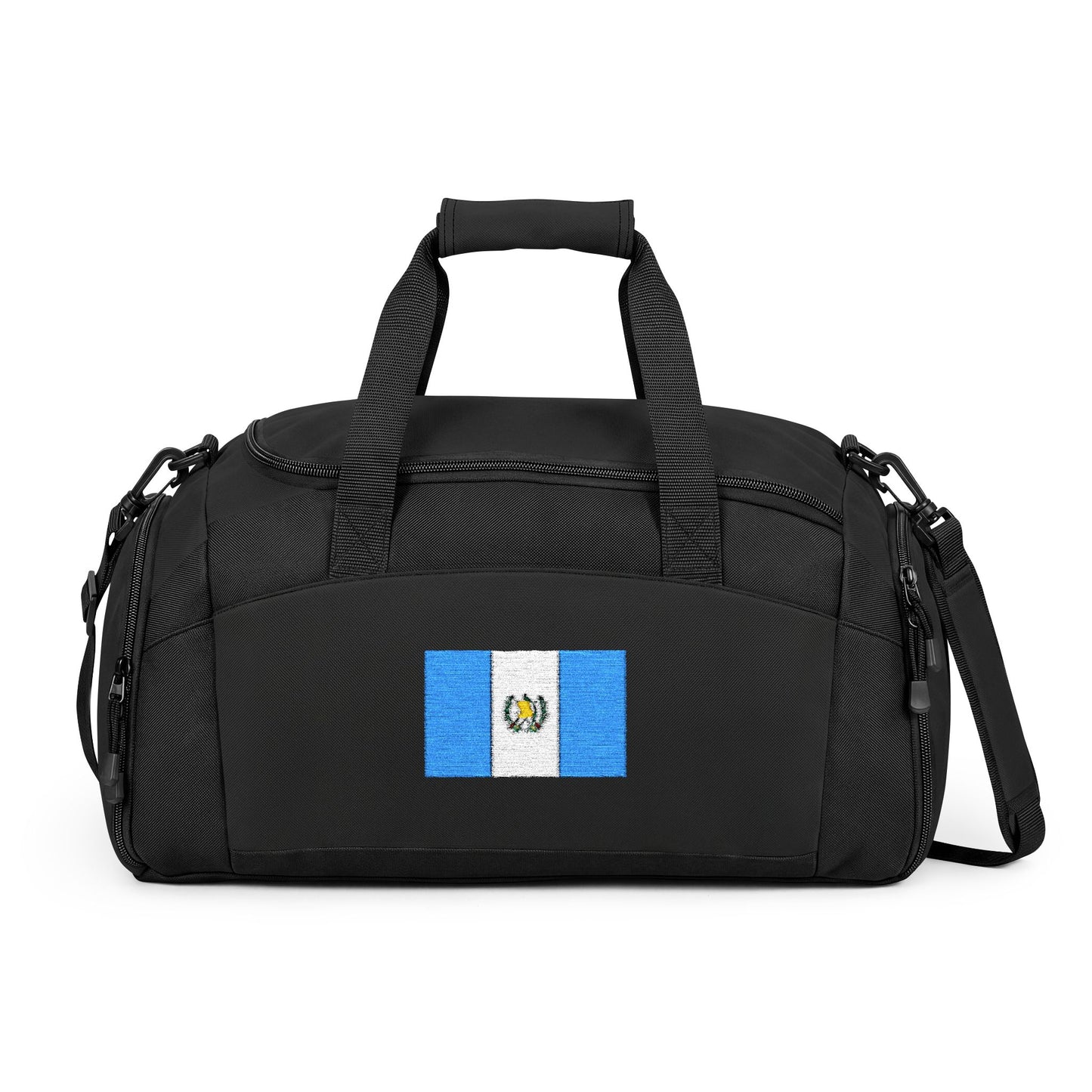 Guatemala Flag Gym Bag — Black Duffle with Embroidered Guatemala Flag