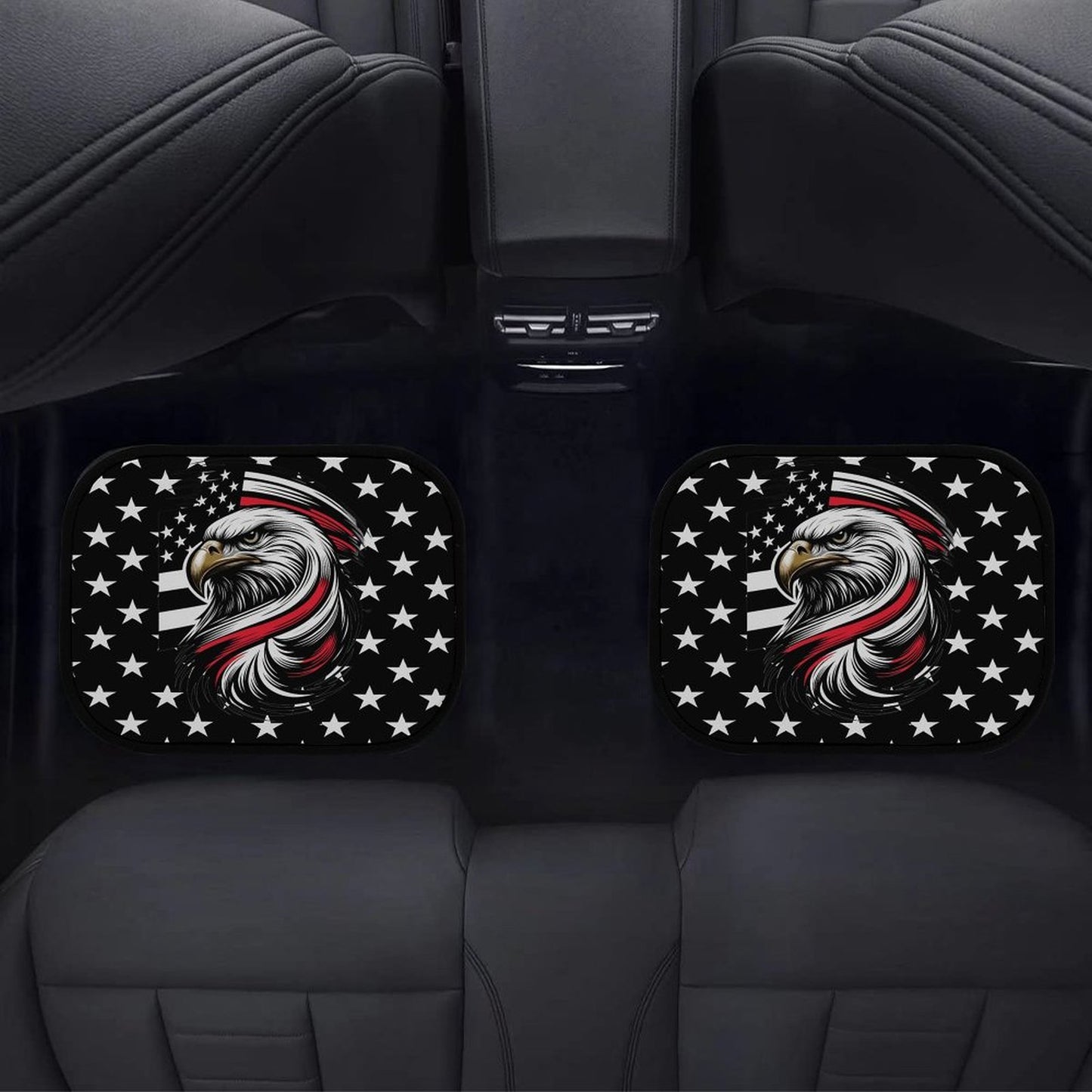 Thin Red Line Flag Inspired Eagle Car Floor Mats(4pcs)