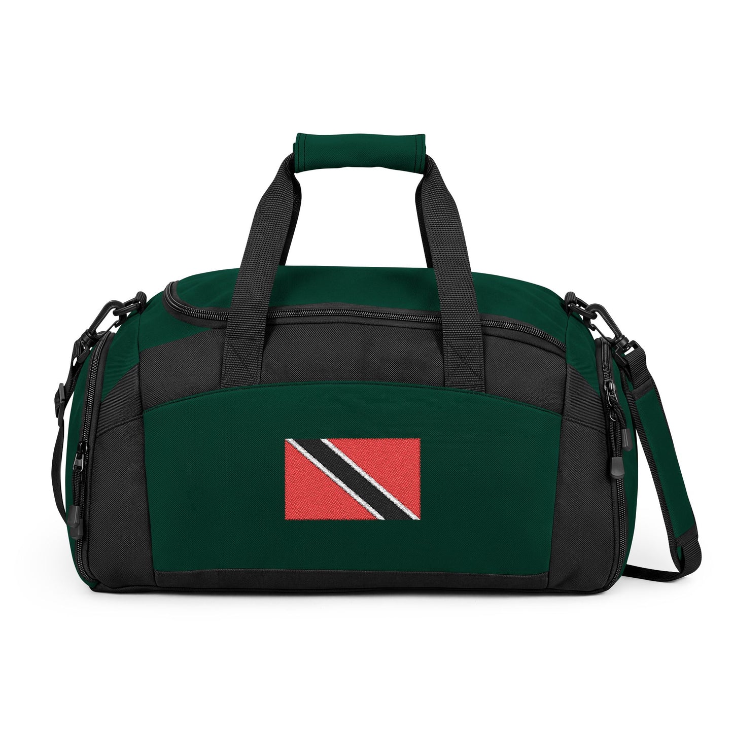 Trinidad and Tobago Flag Gym Bag — Black Duffle with Embroidered Trinidad and Tobago Flag