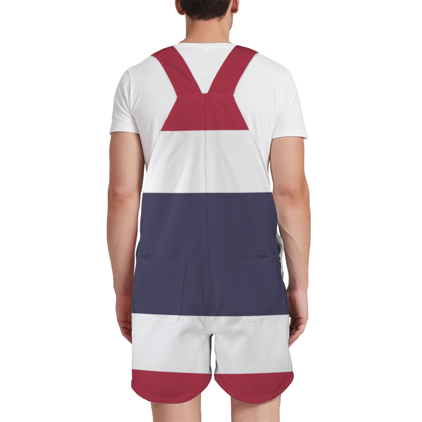 Thailand Flag Inspired Unisex Suspender Jumpsuit