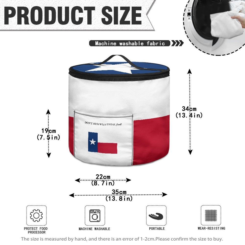 Texas Flag Inspired "Don't Mess With Texas Food" Electric Pressure Cooker Insulation Bag