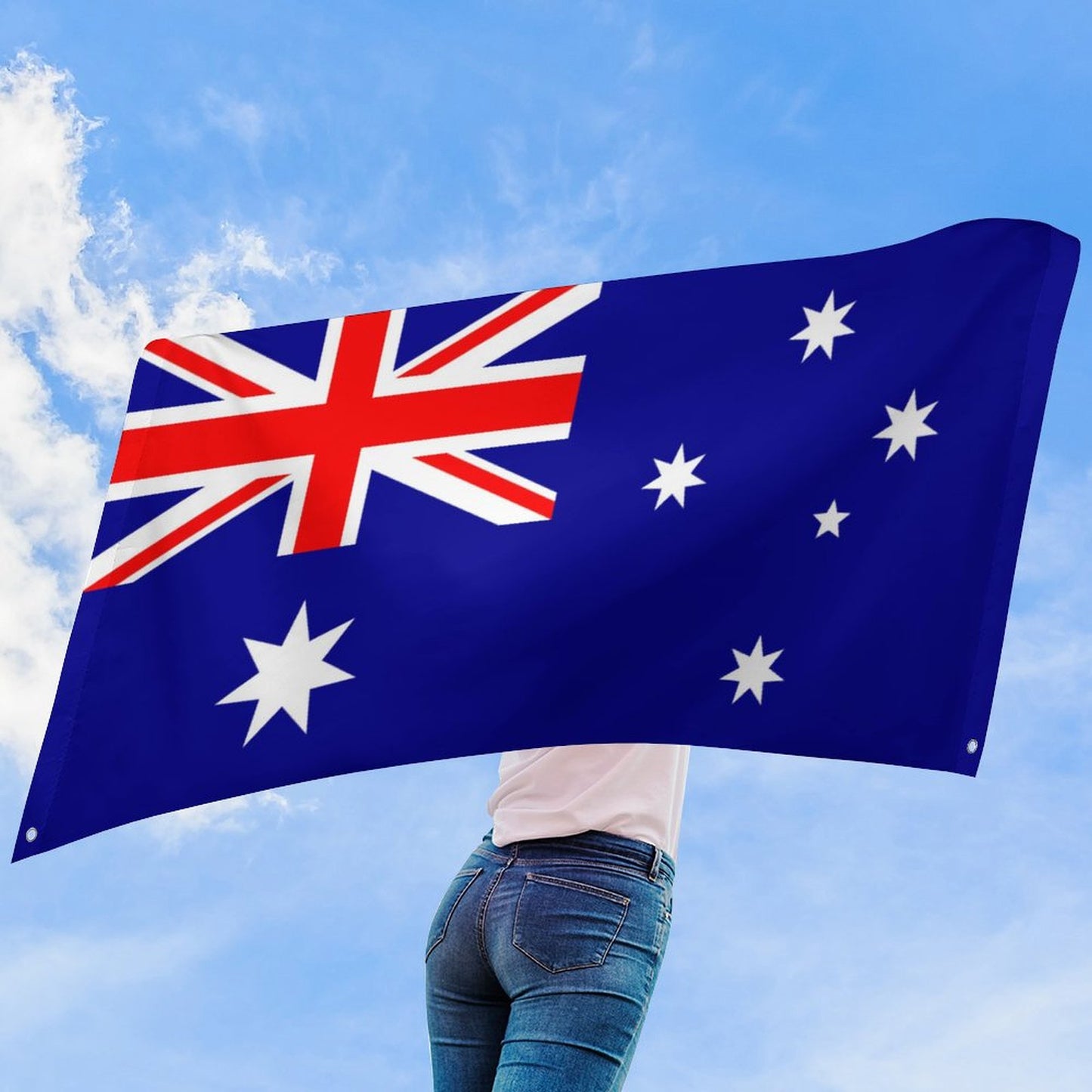 Australia Flag Inspired Wall Mount Flag with Four Grommets (35x59 in)