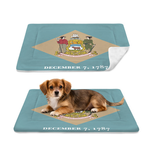 Delaware Flag Inspired Pet Mat 25x18inch (Made in the USA)