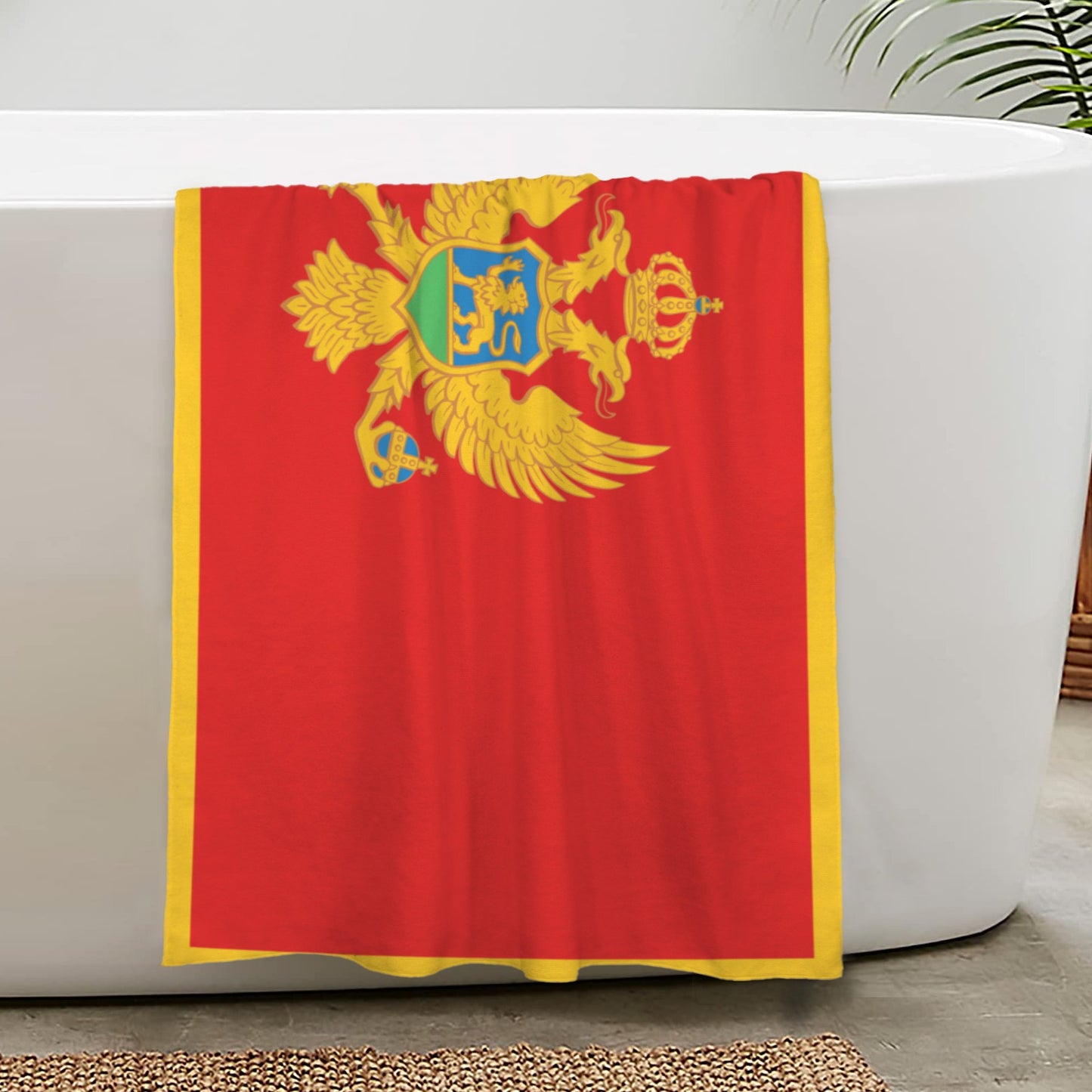 Montenegro Flag Inspired Custom Bath Towel 29"x58"(Made in USA)