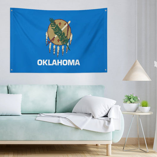 Oklahoma Flag Inspired Wall Mount Flag with Four Grommets (35x59 in)