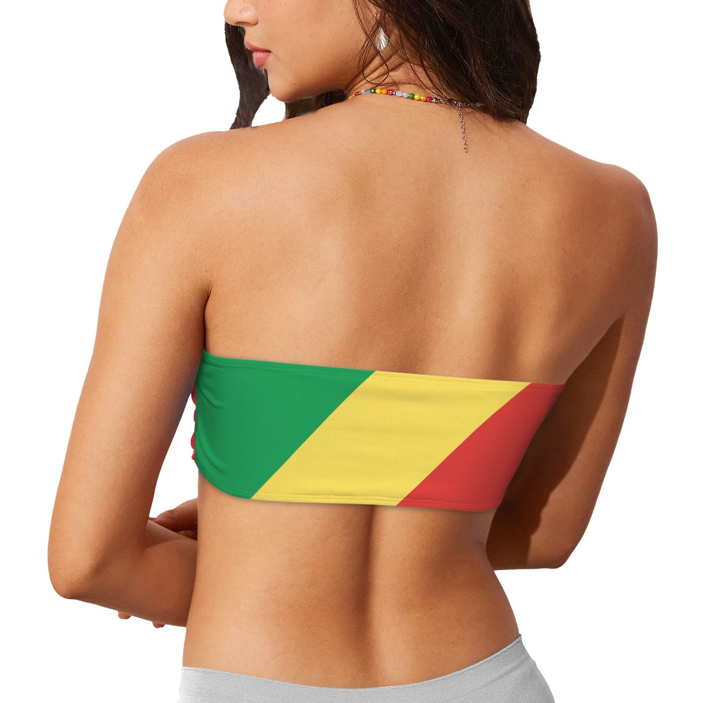 Republic of the Congo Flag Inspired Bandeau Tube Bikini Top