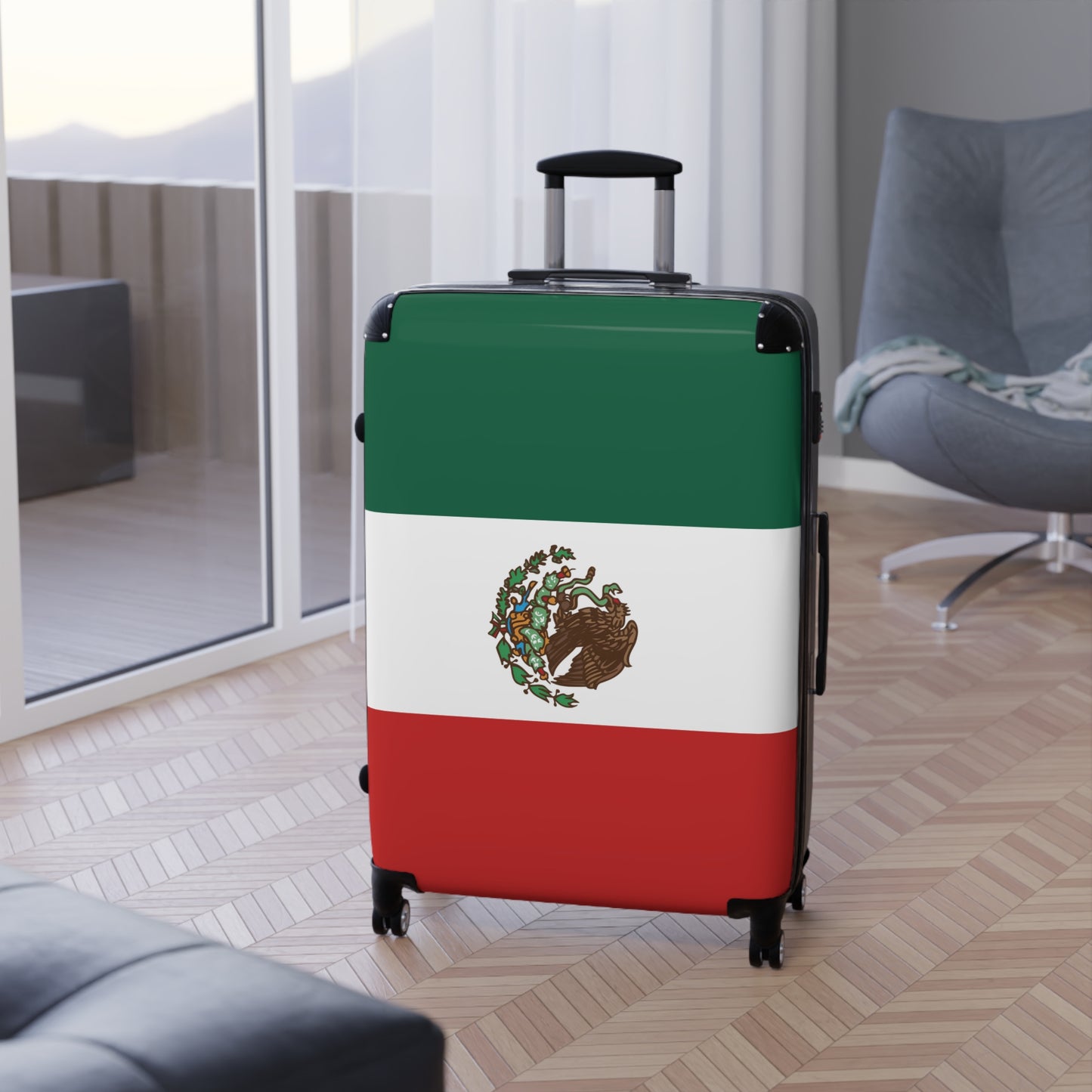 Mexico Flag Inspired Suitcase