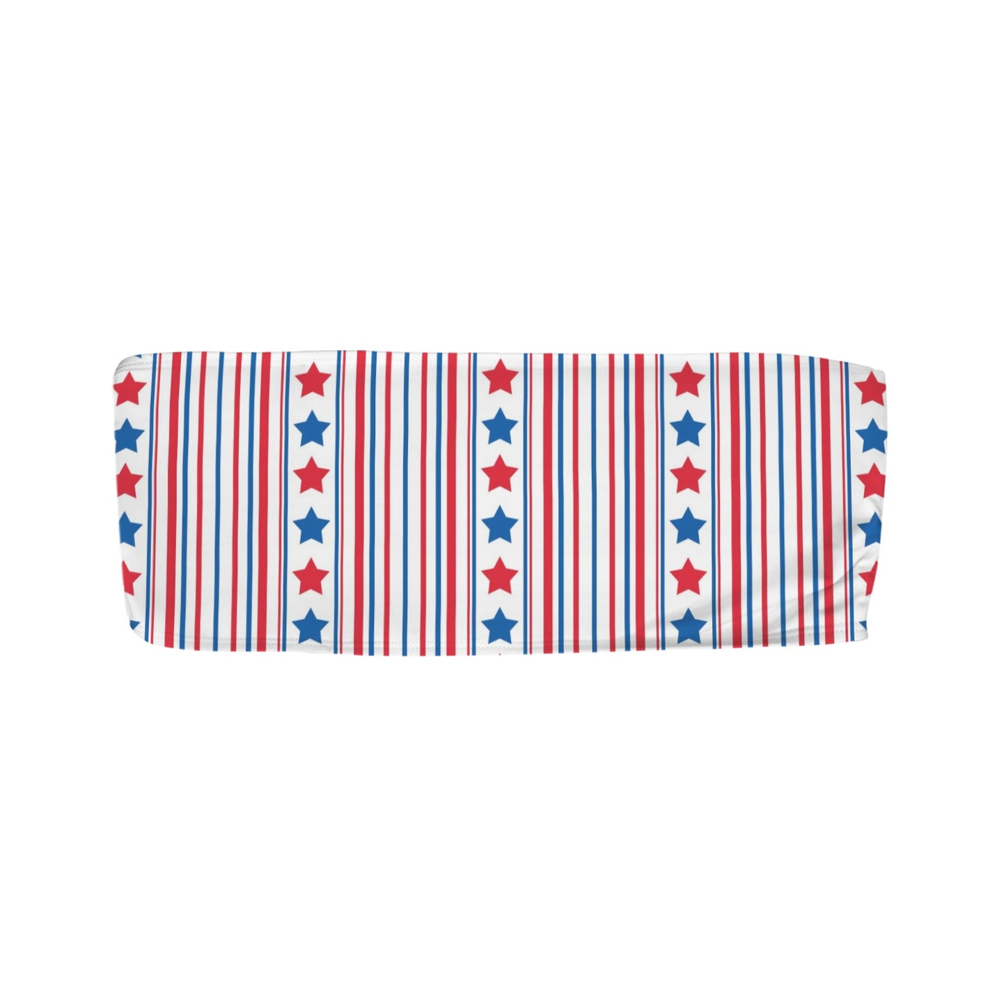 USA/American Flag Inspired Stars & Stripes Pattern Flag Inspired Bandeau Tube Bikini Top