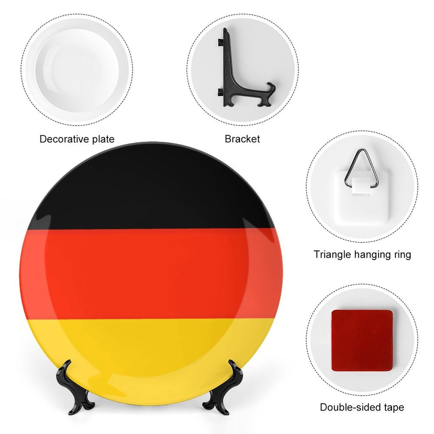 Germany Flag Inspired Bone China Decorative Plate