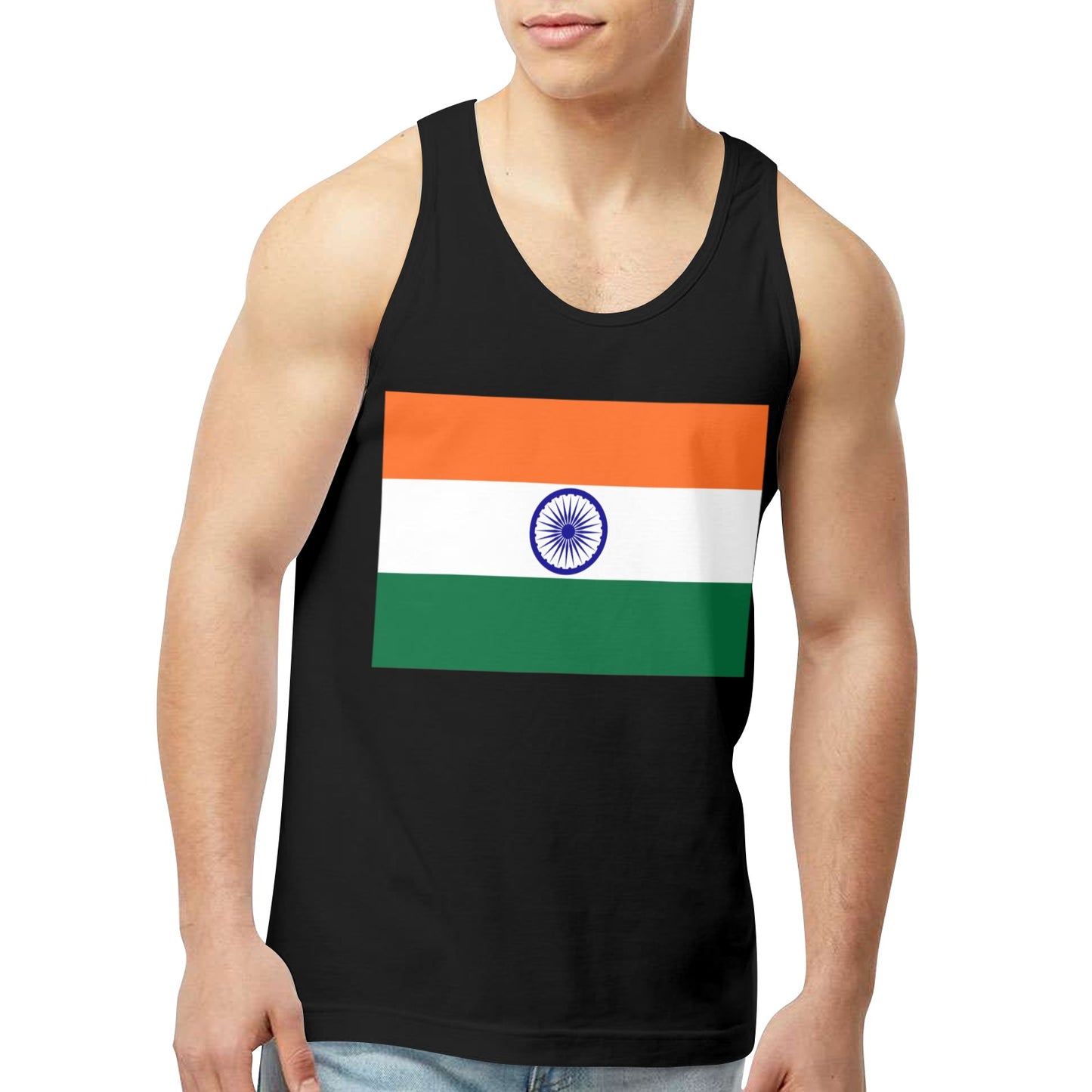 India Flag Men's Tank Top (Front Printing) | Ships from USA