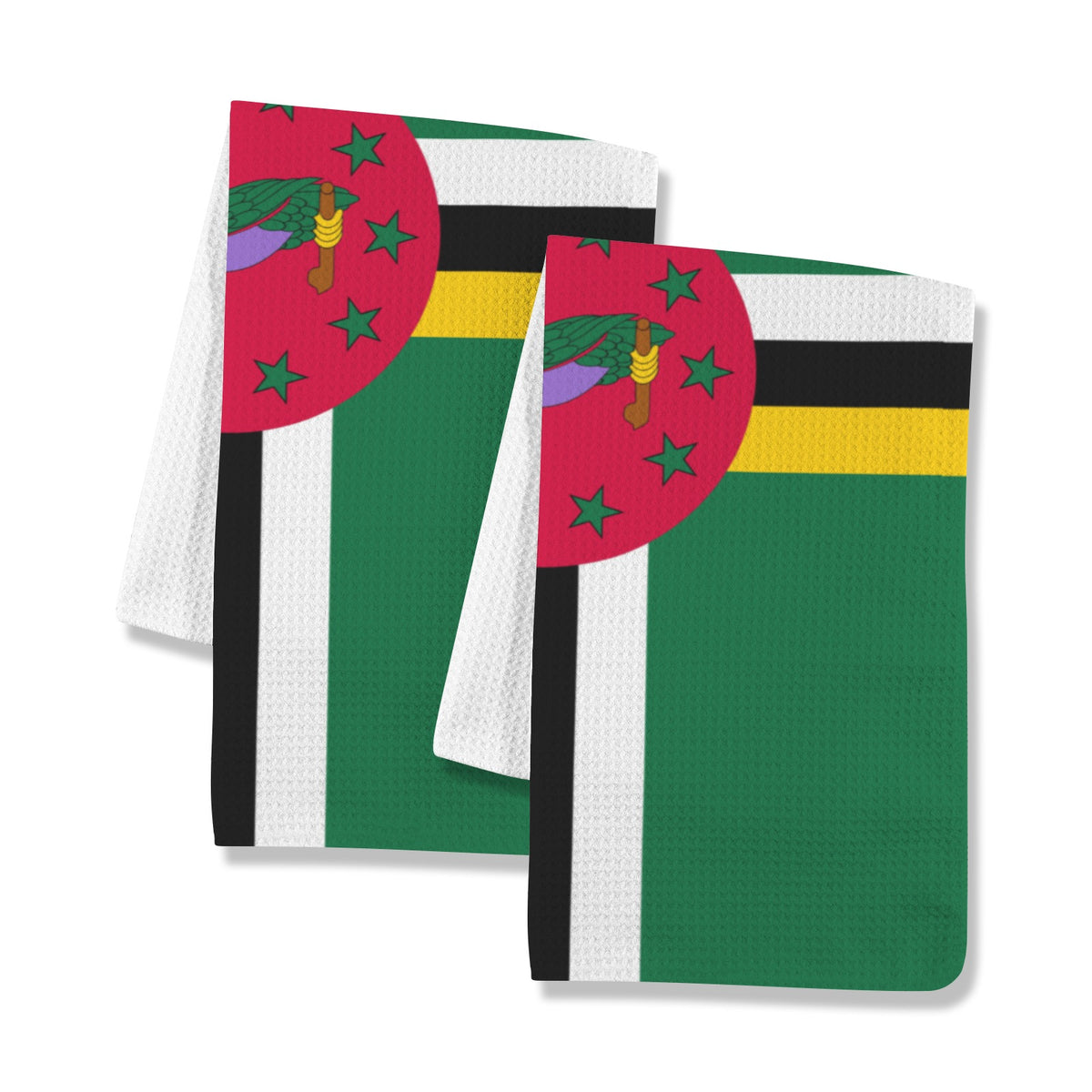 Dominica Flag Inspired Kitchen Towel 40X60cm (Pack of 2) |Printed In the USA