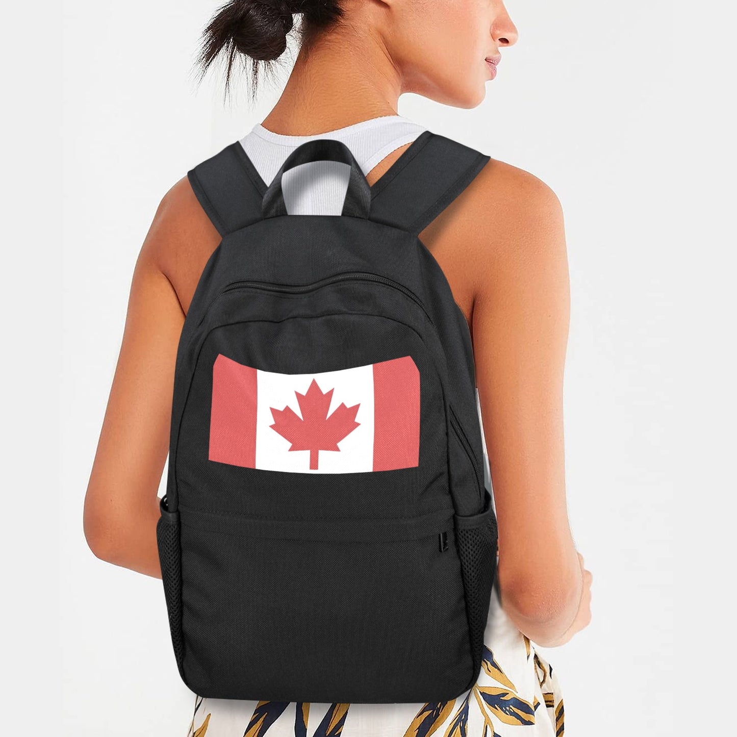 Canada Flag Inspired Casual Backpack Printed in the USA