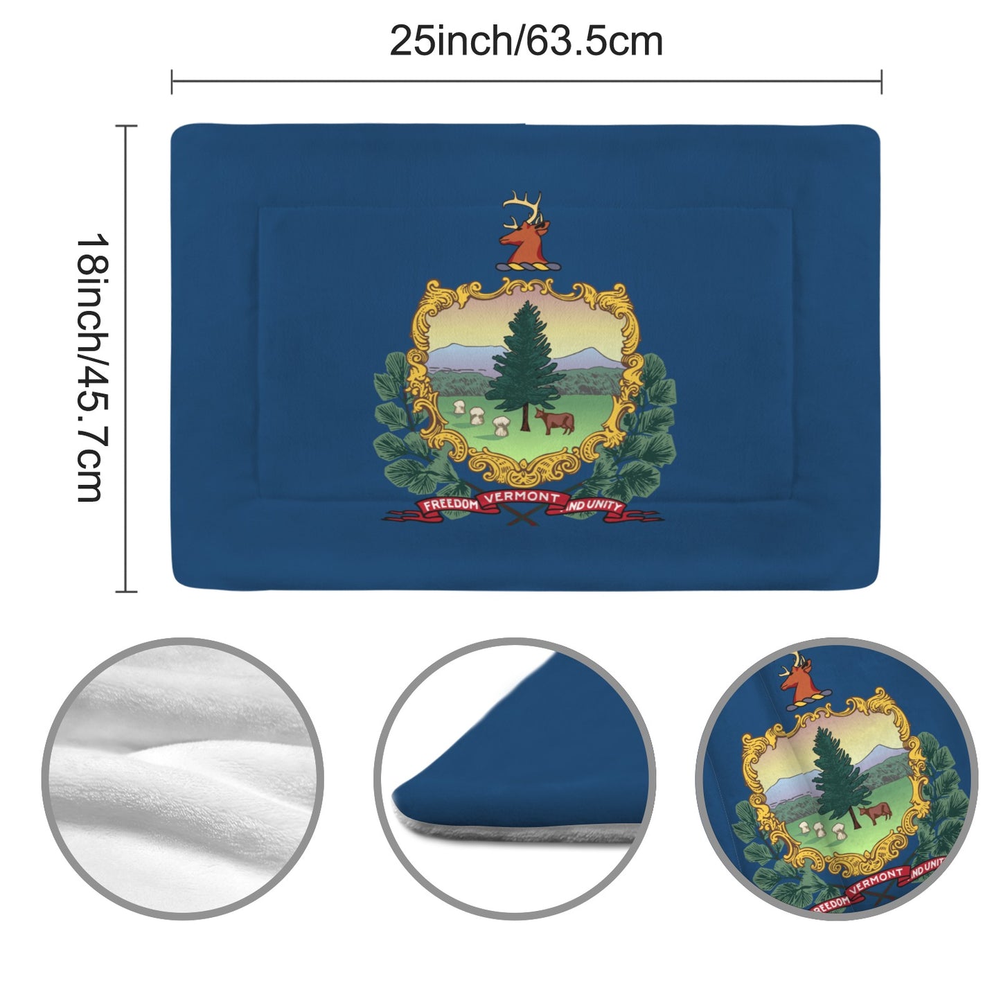 Vermont Flag Inspired Pet Mat 25x18inch (Made in the USA)