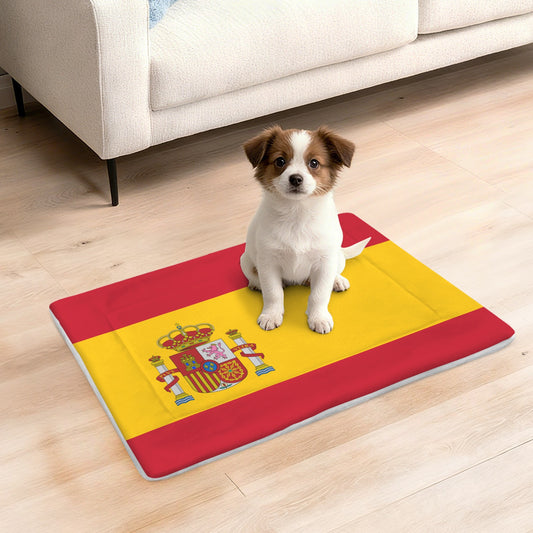 Spain Flag Inspired Pet Mat 25x18inch (Made in the USA)