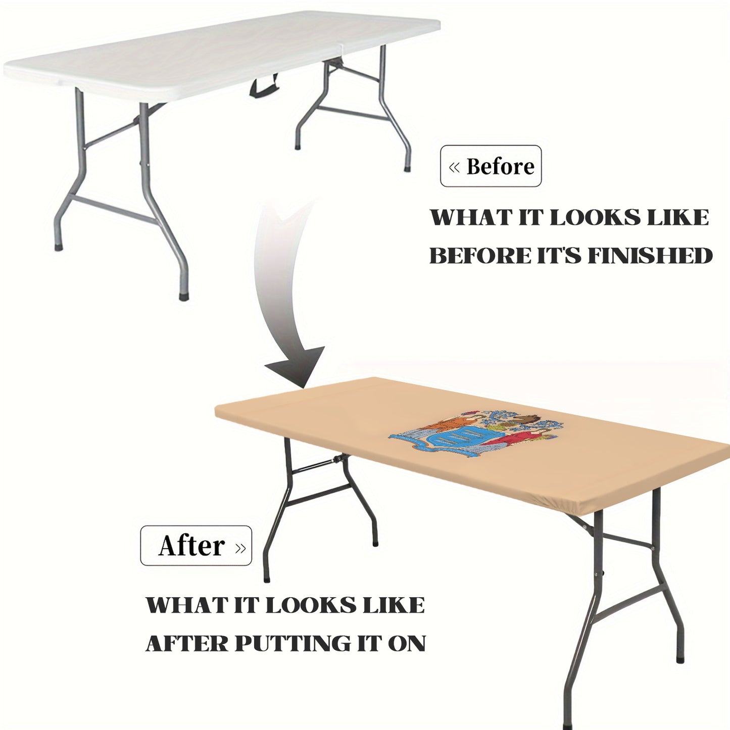New Jersey Flag Inspired Custom Elastic Fitted Tablecloth 72x30 inch (Made in the USA)