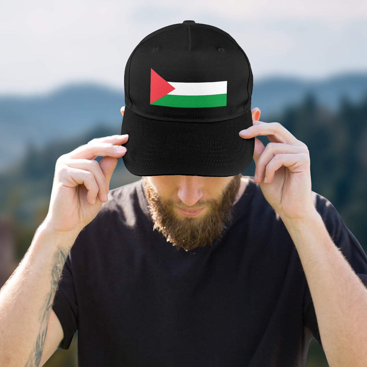 Palestine Flag Inspired Baseball Cap | Printed in the  USA