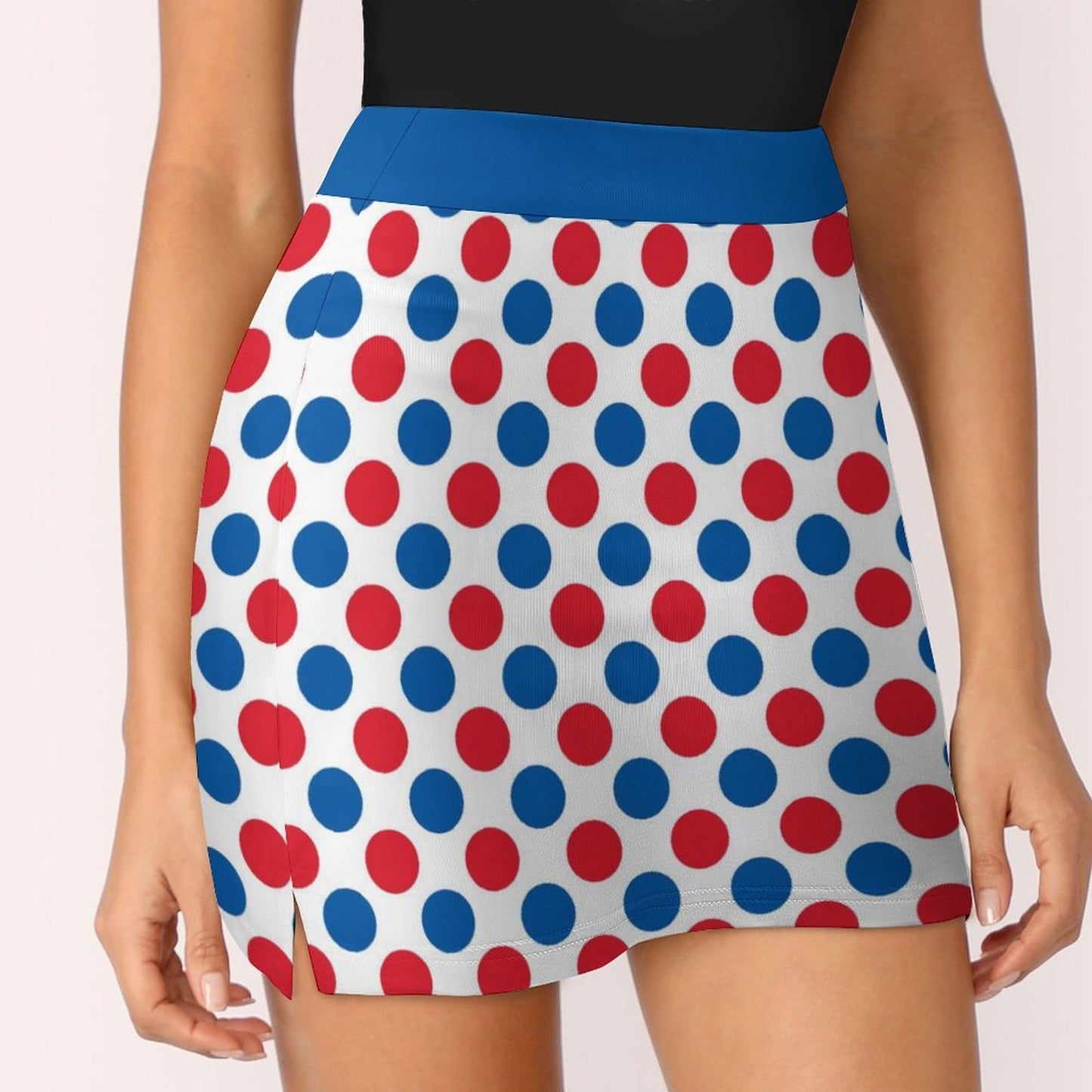 USA/American Flag Inspired Polka Dot Pattern Women’s Skort with Pocket