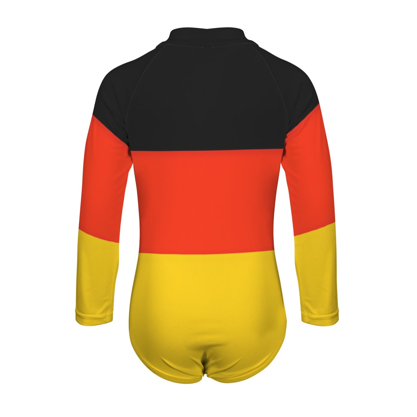 Germany Flag Inspired Big Girls' Long Sleeve One-Piece Swimsuit