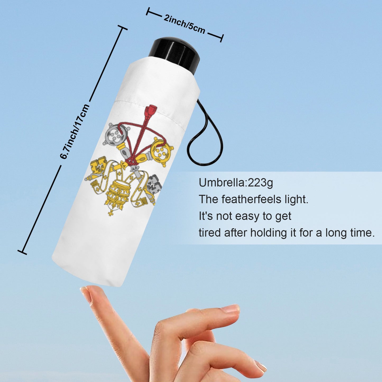 Vatican City Flag Inspired Mini Compact Umbrella