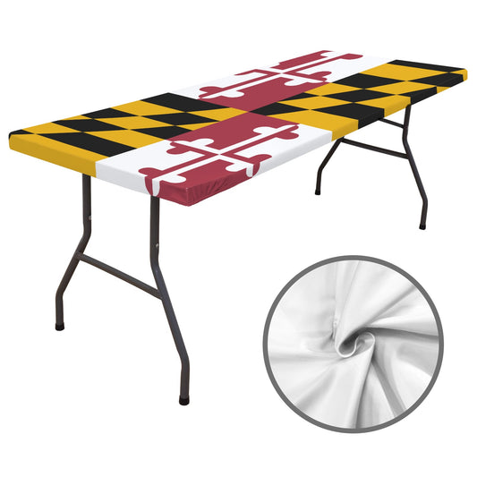 Maryland Flag Inspired Custom Elastic Fitted Tablecloth 72x30 inch (Made in the USA)