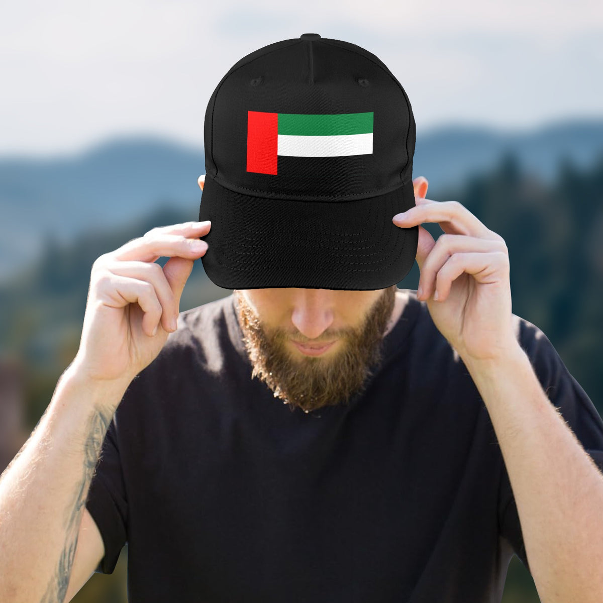 United Arab Emirates Flag Inspired Baseball Cap | Printed in the  USA