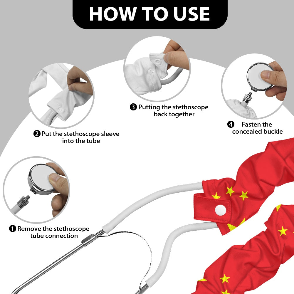 China Flag Inspired Stethoscope Protective Cover