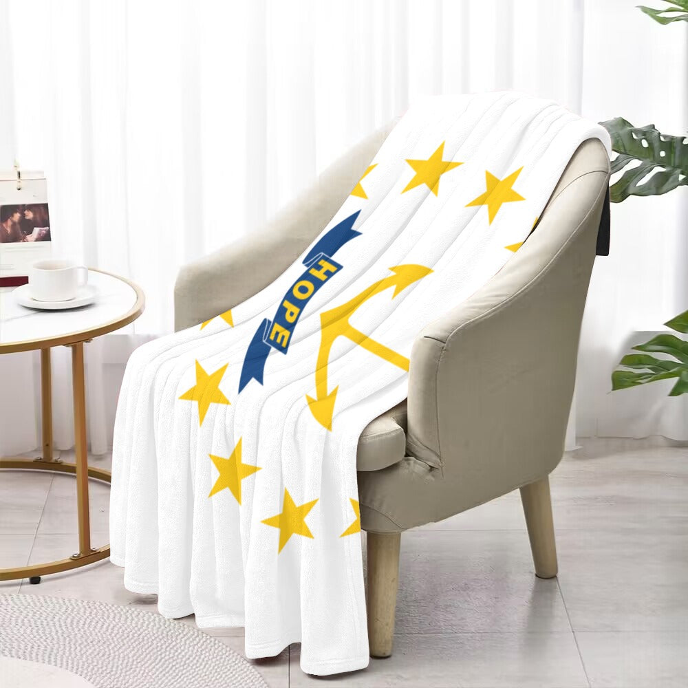 Luxurious [Luv My Flag] blanket featuring anchor and stars design.