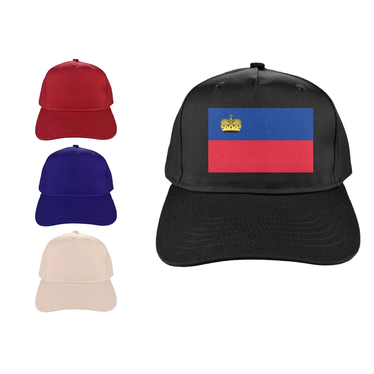 Liechtenstein Flag Inspired Baseball Cap | Printed in the USA