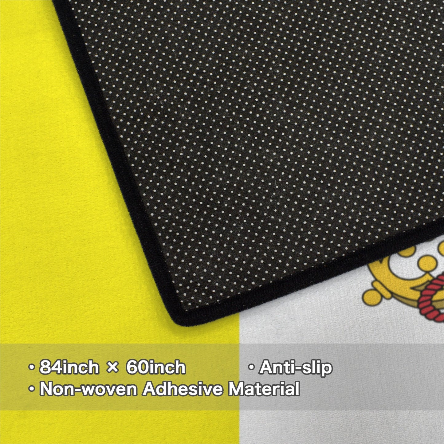 Vatican City Flag Inspired 84x60 Inch Area Rug with Black Binding (Made in the USA)