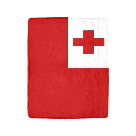 Red and white Tonga flag blanket by Luv My Flag.