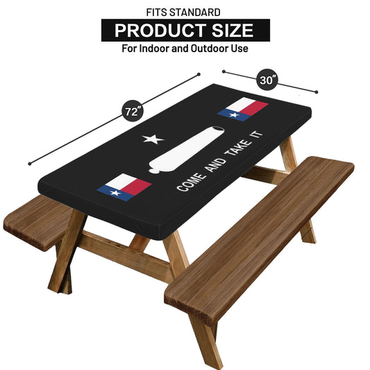 Come and Take It and Texas Flag Picnic Table Cover (72" x 30") (Made in the USA)