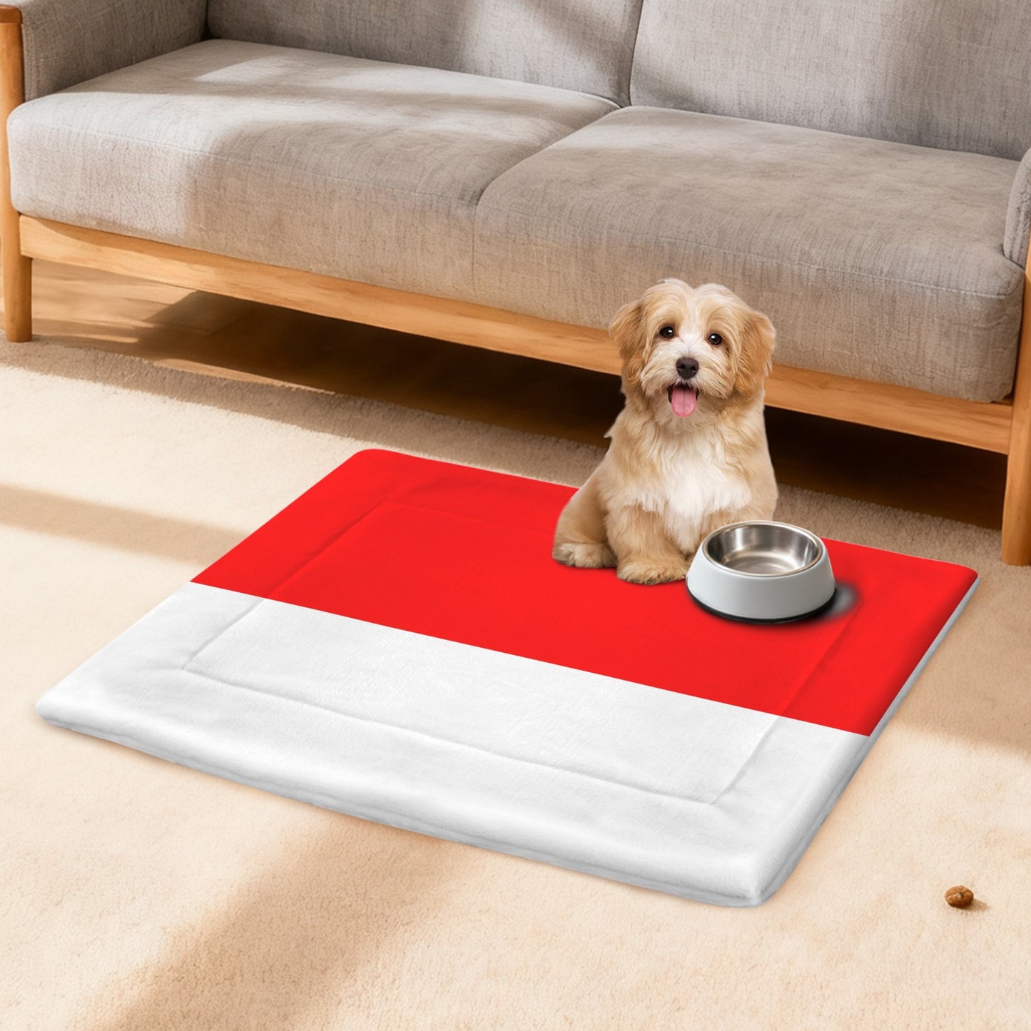 Indonesia Flag Inspired Pet Mat 25x18inch (Made in the USA)