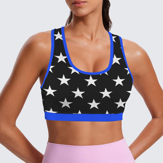 Thin Blue Line Flag Racerback Sports Bra