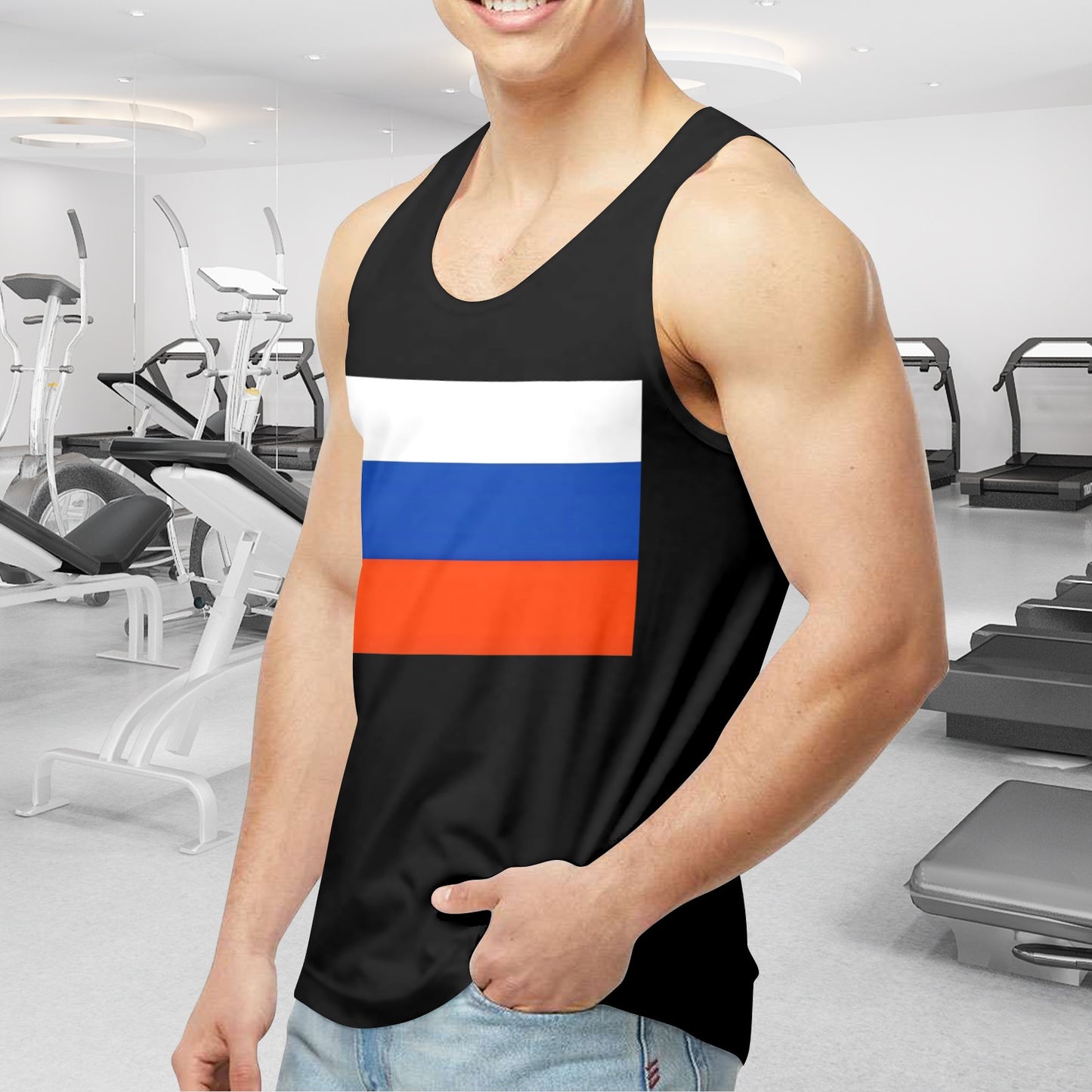 Russia Flag Men's Tank Top (Front Printing) | Ships from USA