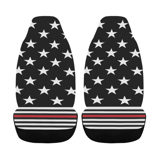 Thin Red Line Flag Car Seat Cover Airbag Compatible(Set of 2)