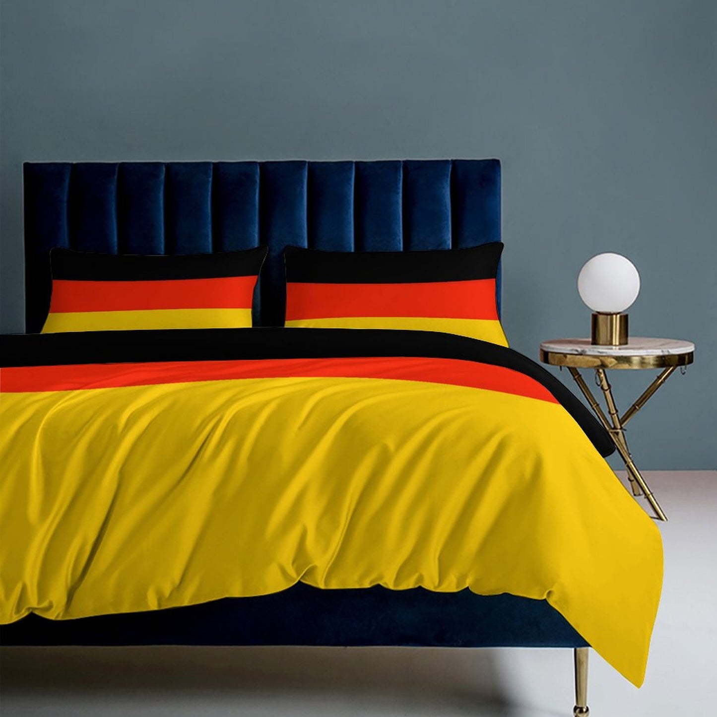 Germany Flag Inspired 3-Piece Bedding Set (1 Duvet Cover + 2 Pillow Shams) – 102"×90"