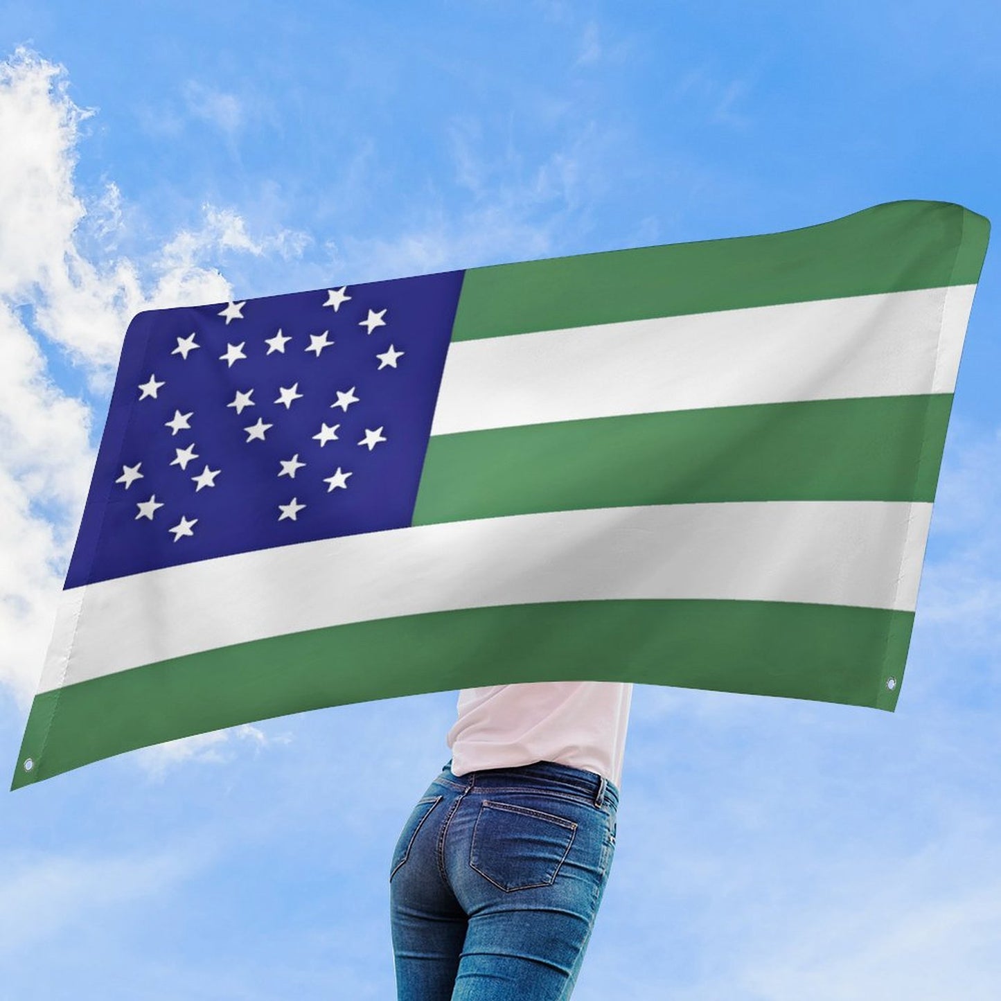 NYPD Flag Inspired Wall Mount Flag with Four Grommets (35x59 in)