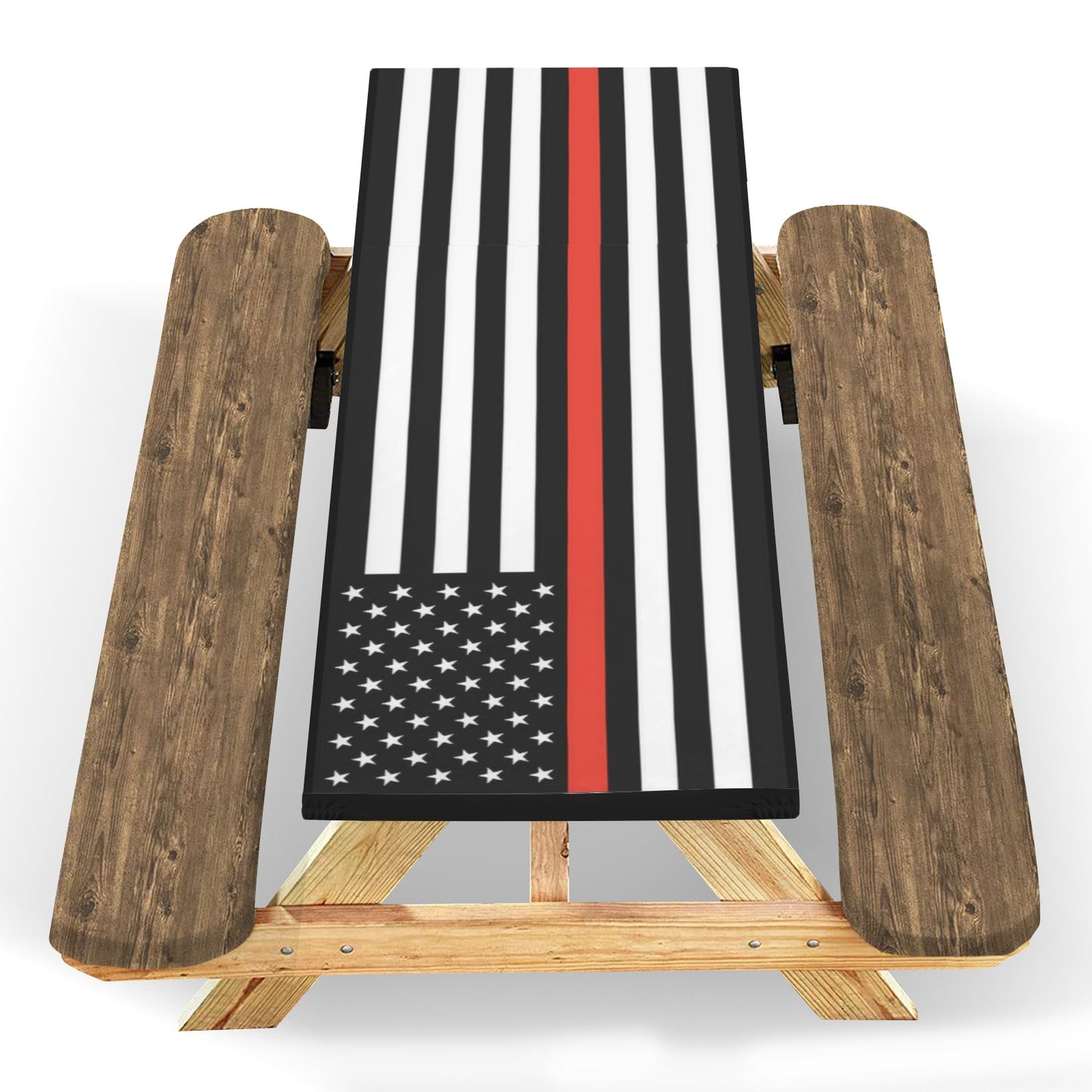 Thin Red Line Flag Picnic Table Cover (72" x 30") (Made in the USA)