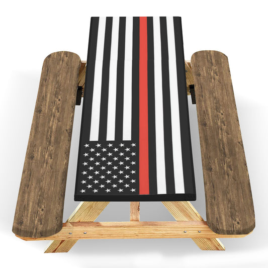 Thin Red Line Flag Picnic Table Cover (72" x 30") (Made in the USA)