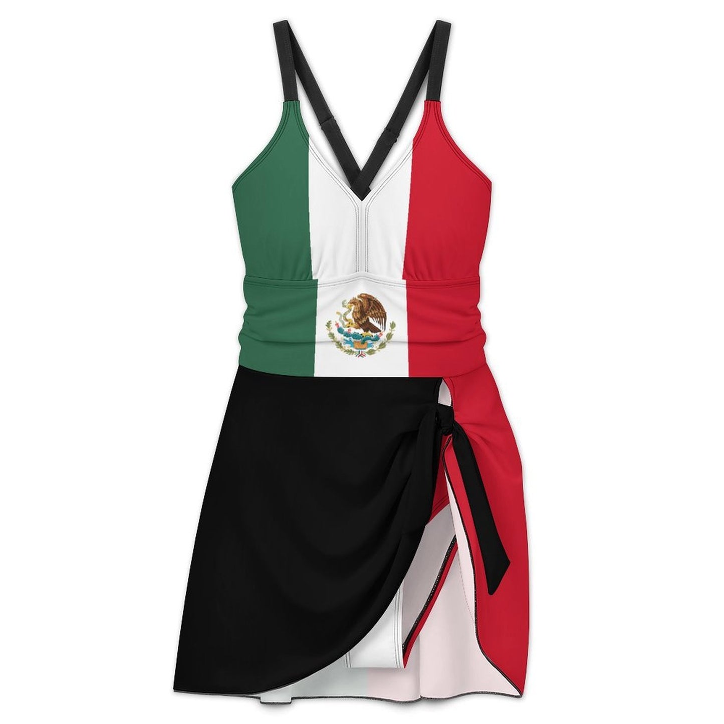 Mexico Flag Inspired Women's Hem Tie One-piece Swimsuit