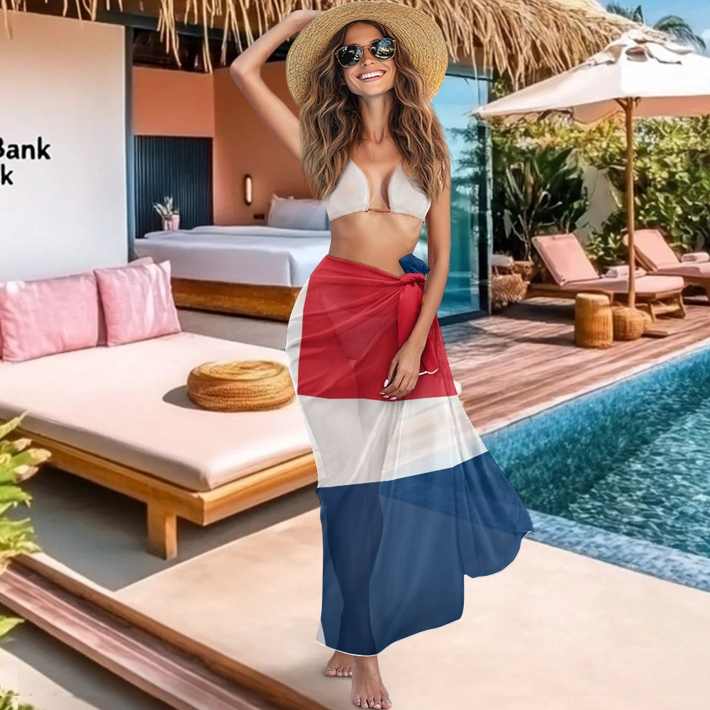 Dominican Republic Flag Inspired Bikini Cover-Up