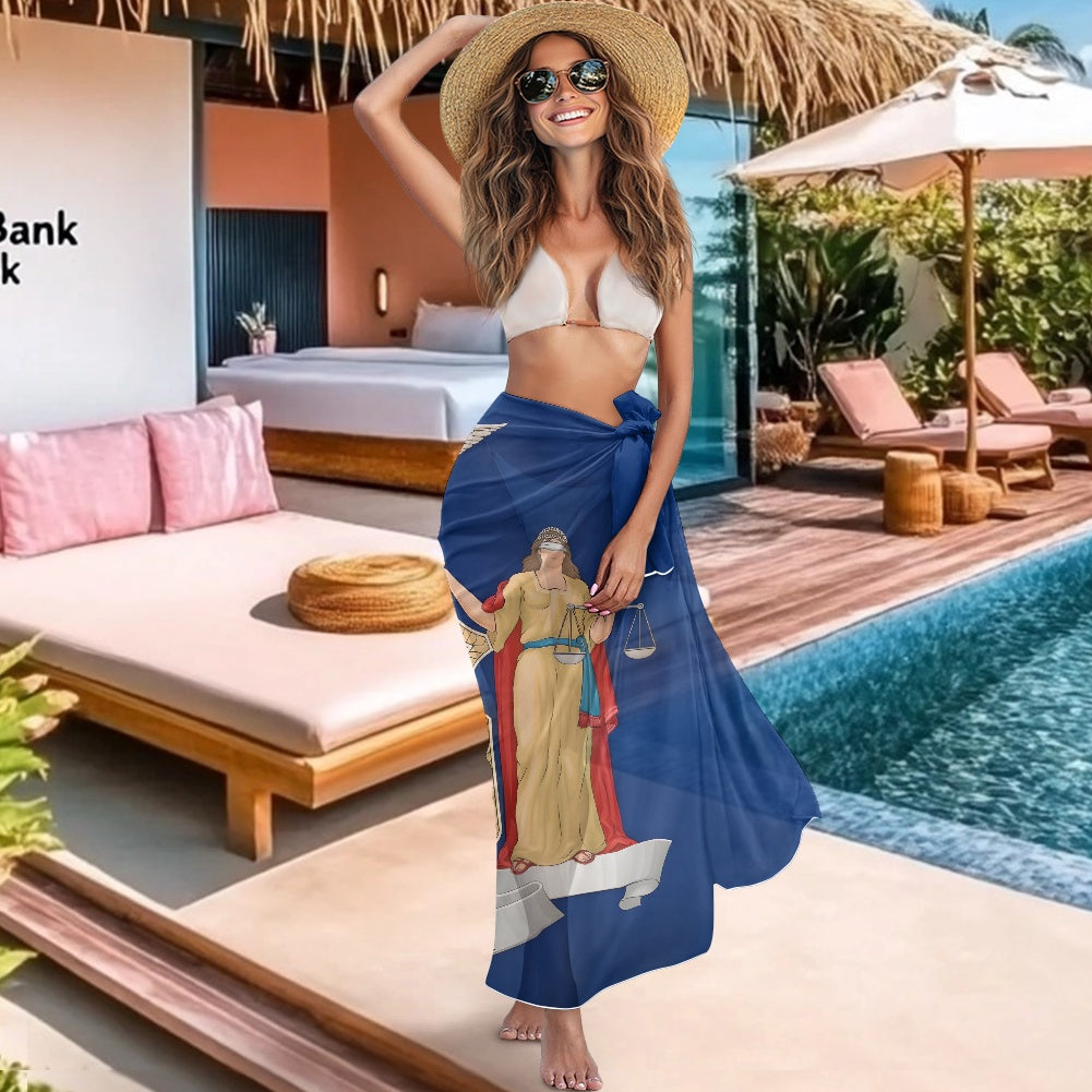 New York Flag Inspired Bikini Cover-Up