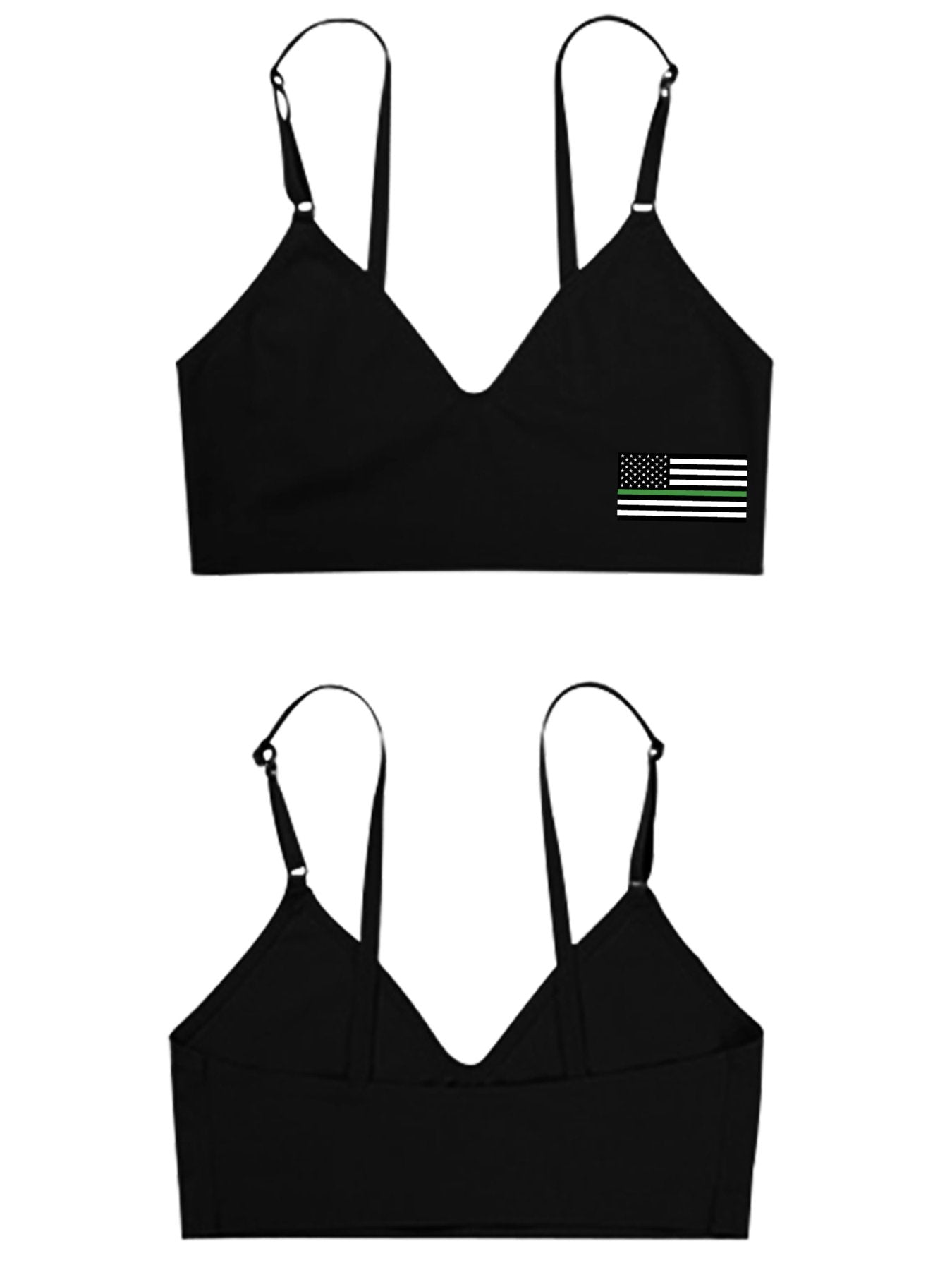 Thin Green Line Flag Women's Seamless Bra | Ships from USA