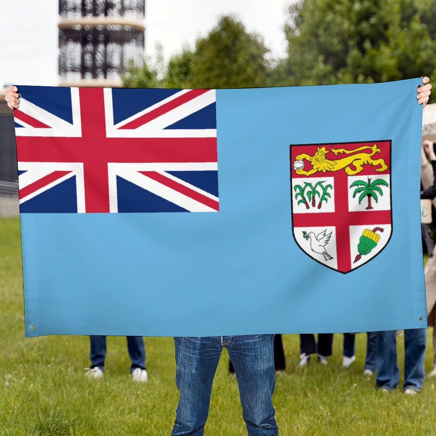 Fiji Flag Inspired Wall Mount Flag with Four Grommets (35x59 in)