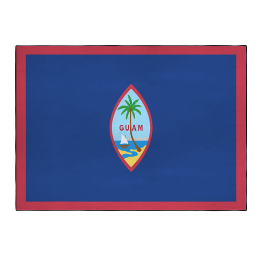 Guam Flag Inspired 84x60 Inch Area Rug with Black Binding (Made in the USA)