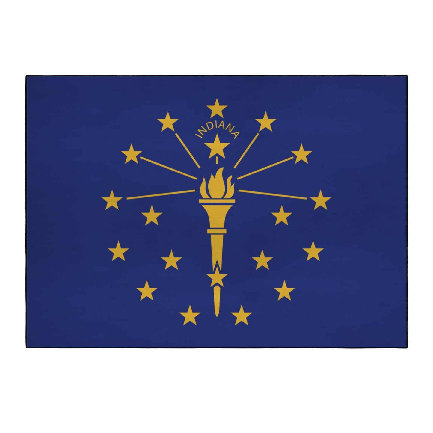 Indiana Flag Inspired 84x60 Inch Area Rug with Black Binding (Made in the USA)