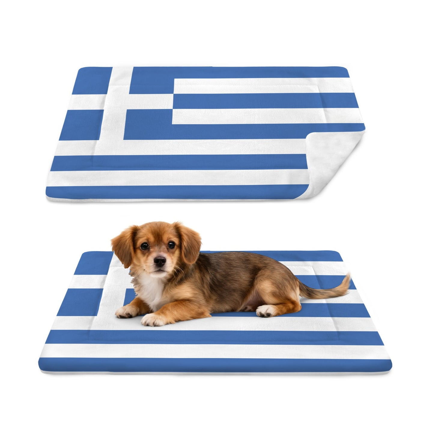 Greece Flag Inspired Pet Mat 25x18inch (Made in the USA)