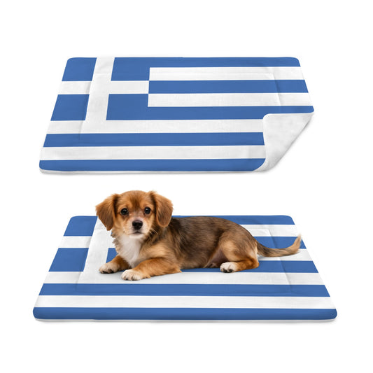 Greece Flag Inspired Pet Mat 25x18inch (Made in the USA)