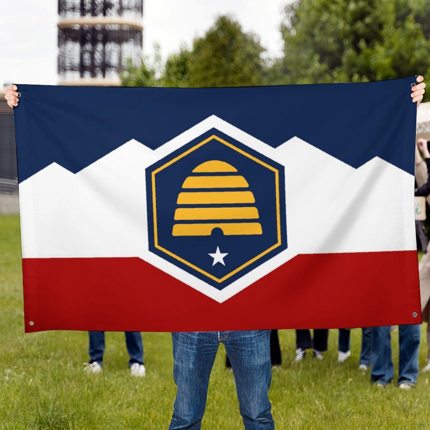 Utah (current) Flag Inspired Wall Mount Flag with Four Grommets (35x59 in)