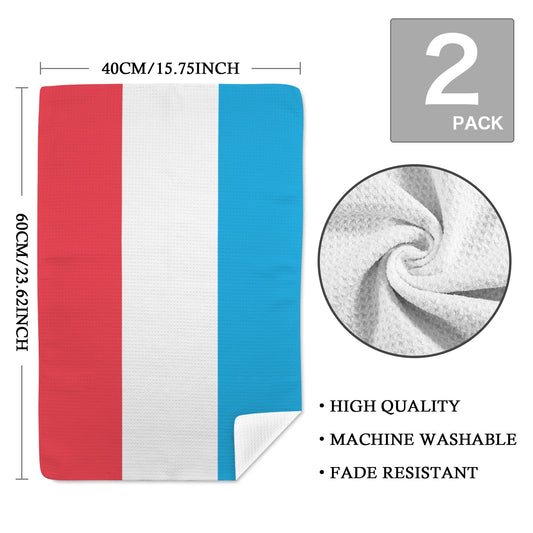 Luxembourg Flag Inspired Kitchen Towel 40X60cm (Pack of 2) | Printed In the USA